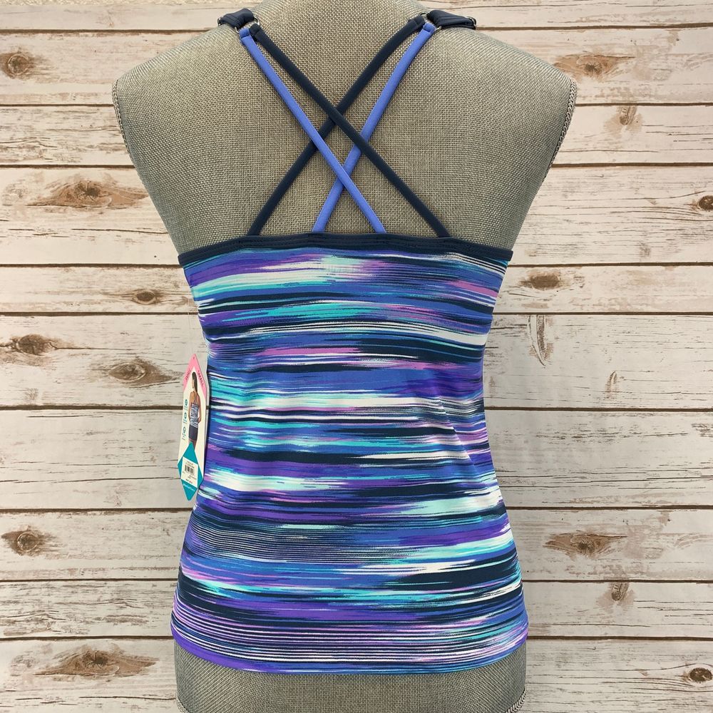 Free Country Swim Top Small, Purple stripes - Picture 4 of 4
